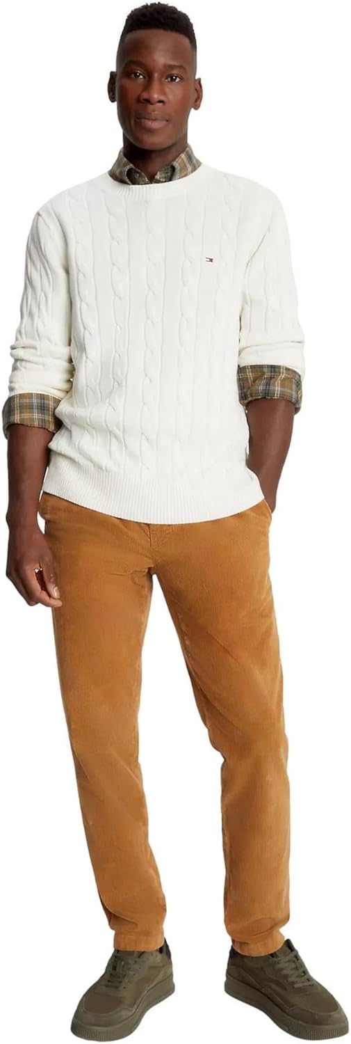 

Коллекция мужских культовых свитеров Tommy Hilfiger Cable Knit 2024 года, White Suede