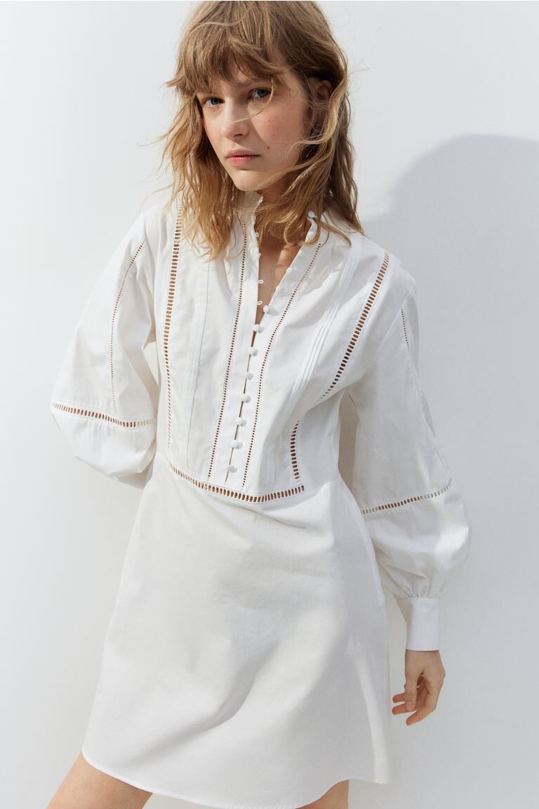 

Платье с мережками H&M, белый