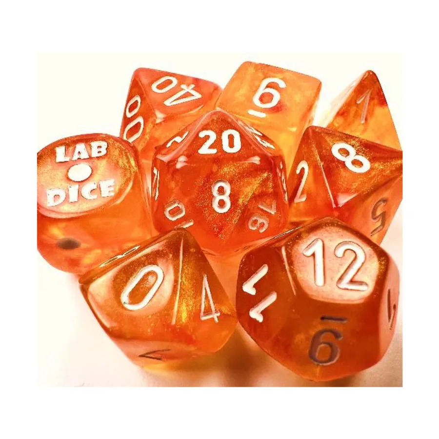 

Poly Set Borealis Luminary Blood Orange с бело-зеленым (8), Dice - Lab - Poly Sets (Chessex)
