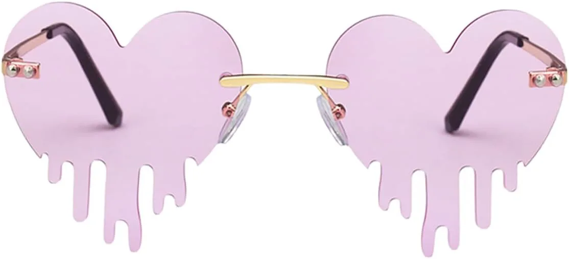 

FRCOLOR — креативные солнцезащитные очки в форме сердца для женщин, безрамочный дизайн в форме капли, фиолетовый цвет, модные очки для пляжа и вечеринок, Purple