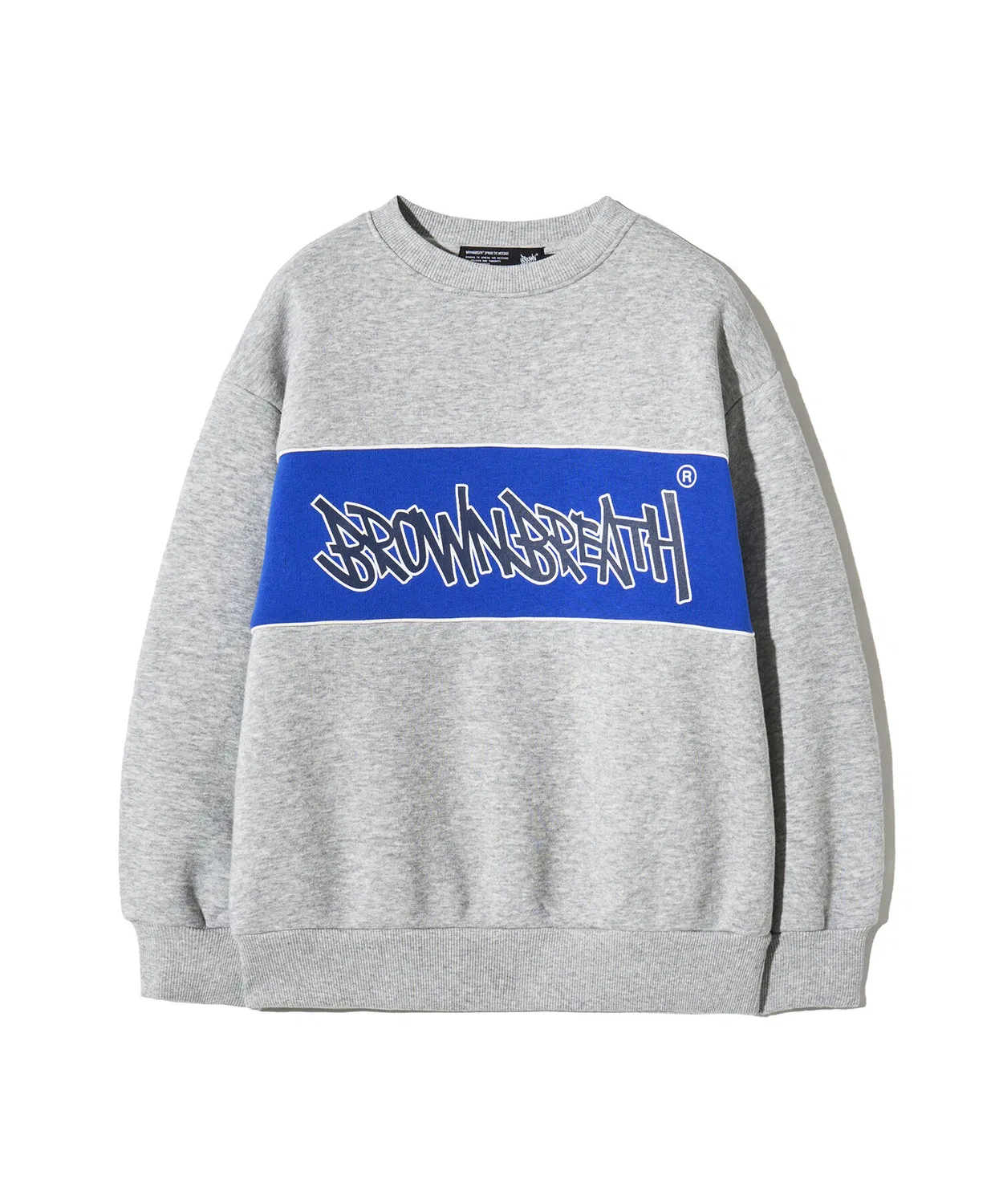 Детский свитшот колор-блок с начёсом серый от Brownbreath Kids — фото 2
