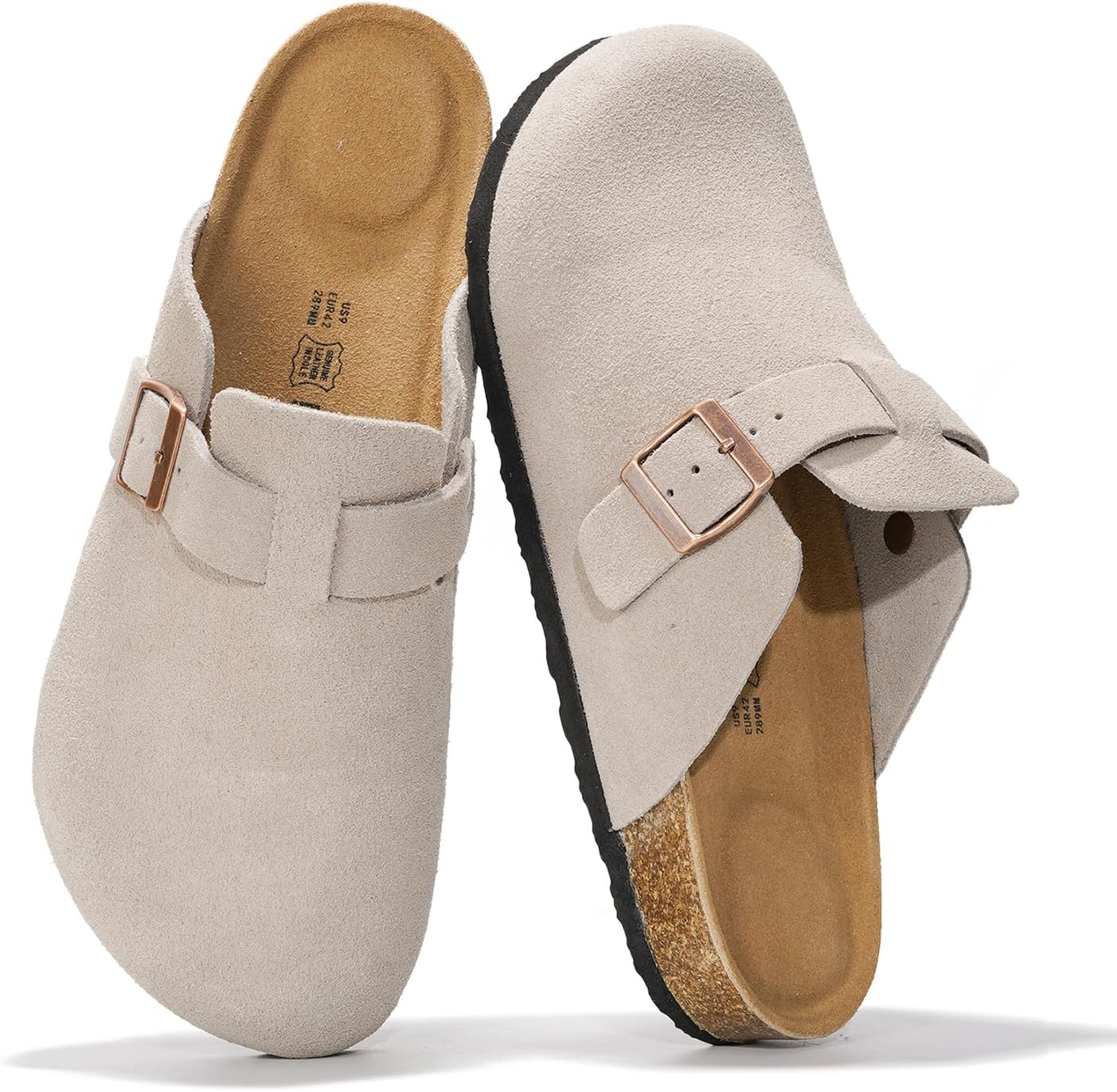 

Мужские сабо Project Cloud - 100 натуральная кожа полного слоя, сабо с мемори-пеной для мужчин, поддержка свода стопы, пробковая стелька, противоскользящая подошва (Brooklyn), серый