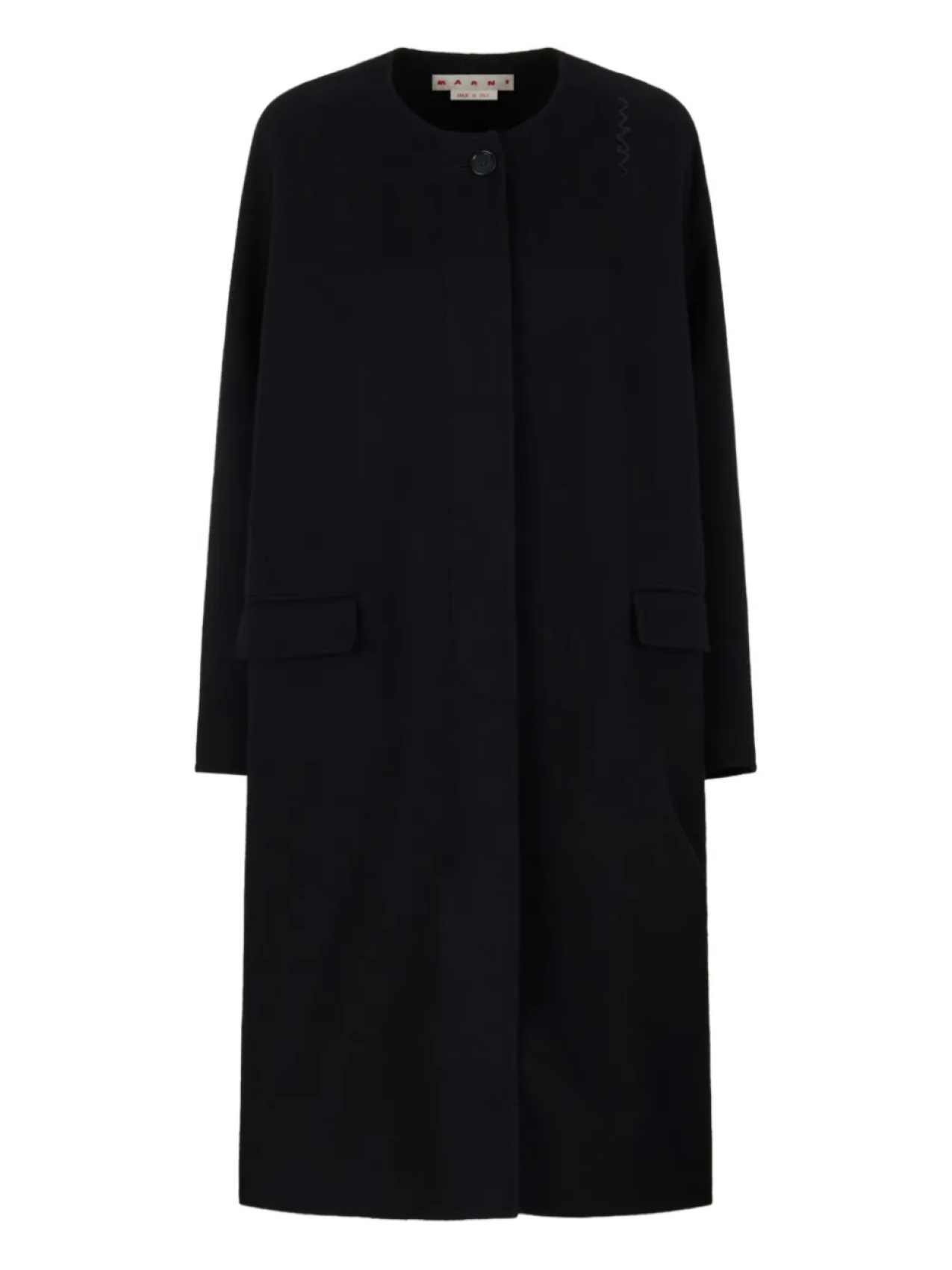 

Marni пальто с вышитым логотипом, черный