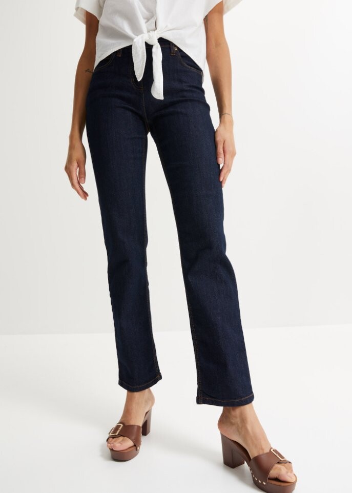 Комфортные эластичные прямые джинсы John Baner Jeanswear, синий — фото 3