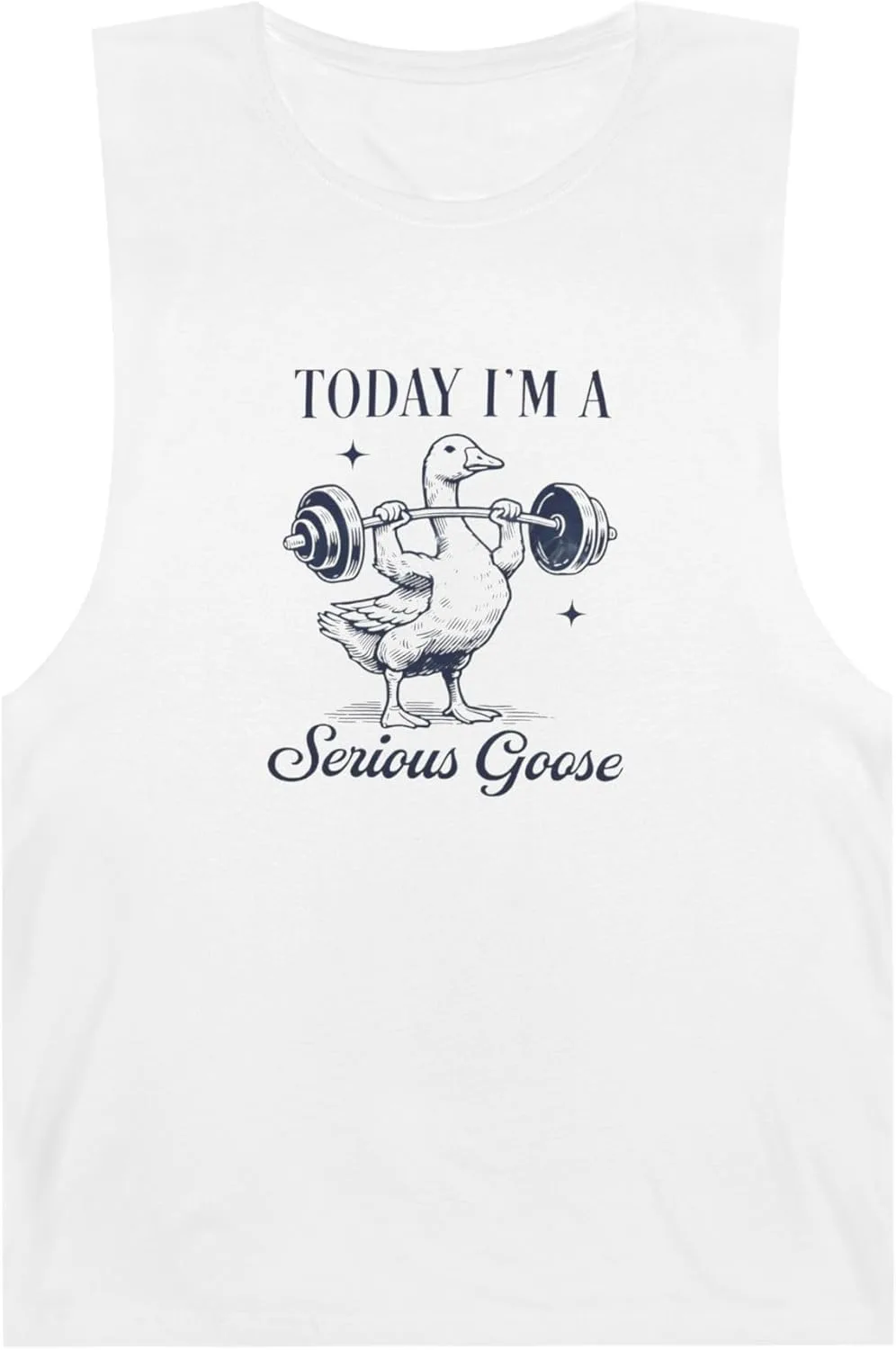 Майка Serious Goose Tank - спортивная футболка унисекс, забавная футболка для тренировок, майка в стиле Barnard GENERIC, белый