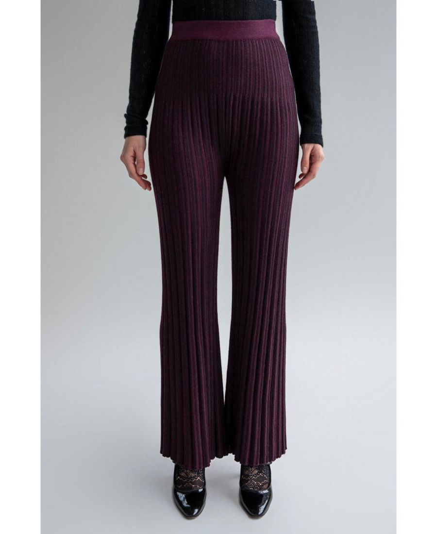 

Женские плиссированные трикотажные брюки Marcelle SSKEIN, Aubergine