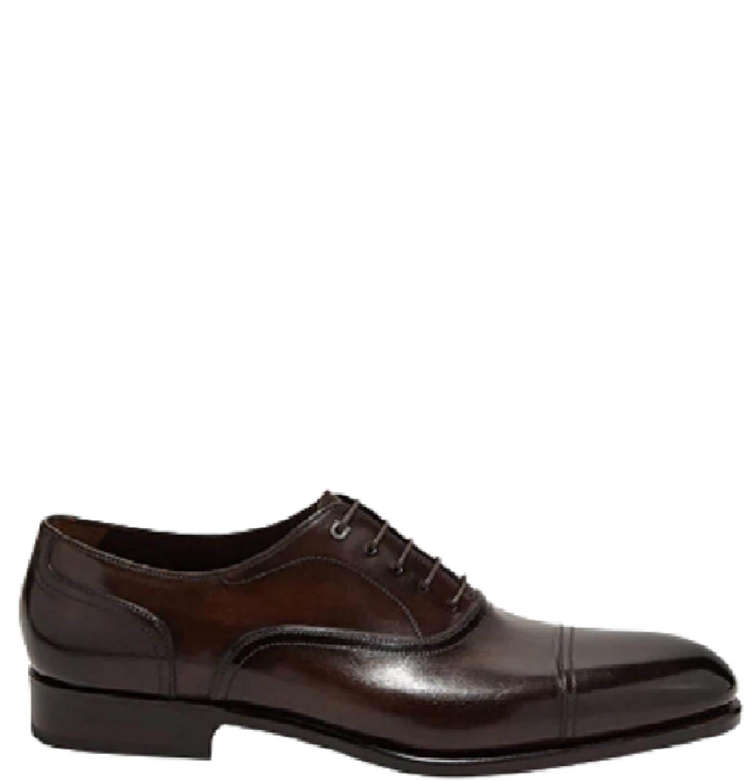 

Мужские кожаные туфли-оксфорды Gancini коричневого цвета Salvatore Ferragamo, коричневый