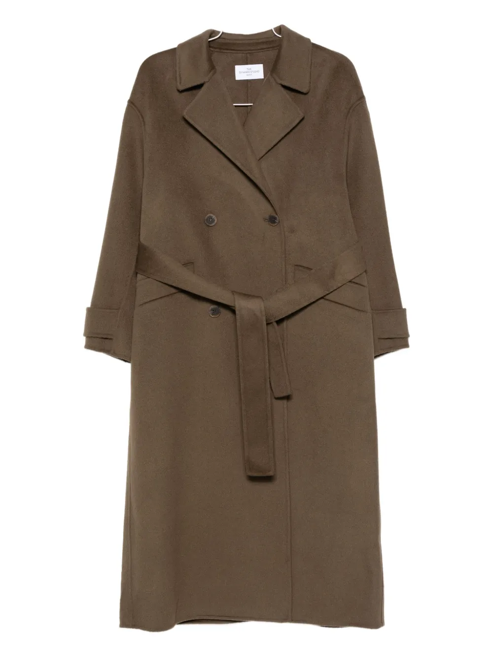 

Двубортное пальто с поясом THE DYNAMIS STUDIO, коричневый