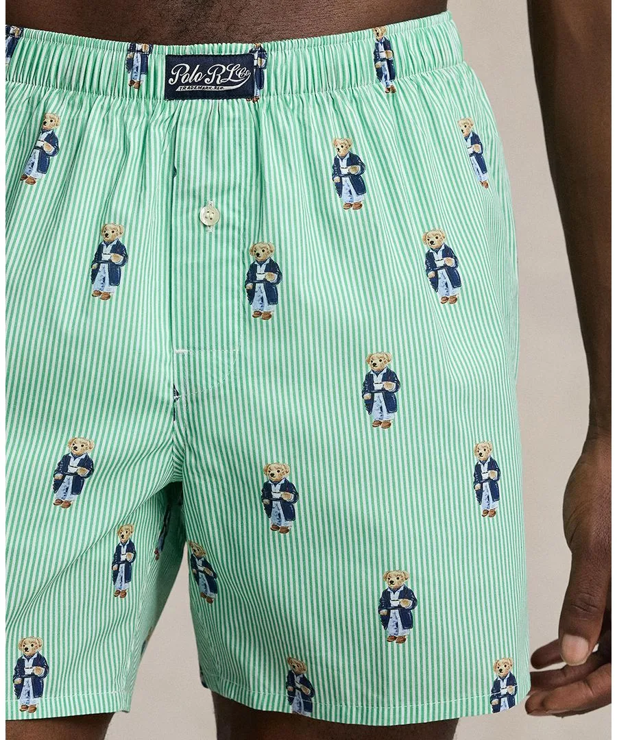 Мужские классические тканые боксерские трусы Polo Ralph Lauren, Morning Robe Bear Stripe — фото 2
