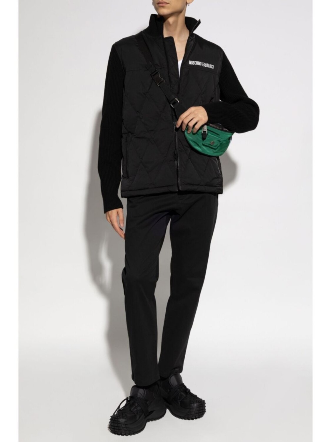 

Moschino брюки с вышитым логотипом, черный