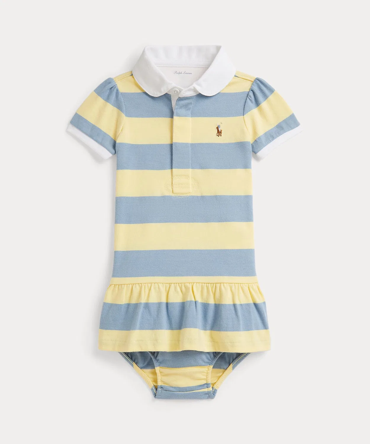 Платье поло с рукавами-фонарик и шорты Ralph Lauren жёлтое