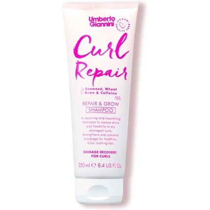 

Umberto Giannini Curl Repair Шампунь для веганов, без жестокости, восстанавливающая формула для роста с морскими водорослями, пшеничными отрубями и кофеином, 250 мл, Розовый, Umberto Giannini Curl Repair Шампунь для веганов, без жестокости, восстанавливаю