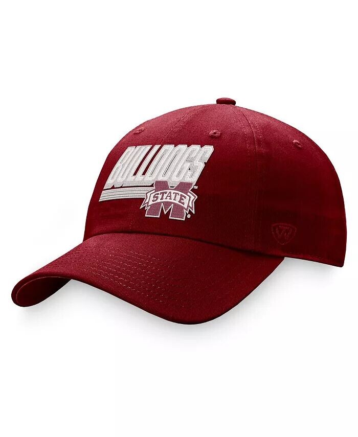 

Мужская бордовая регулируемая шляпа Mississippi State Bulldogs Slice Top Of The World