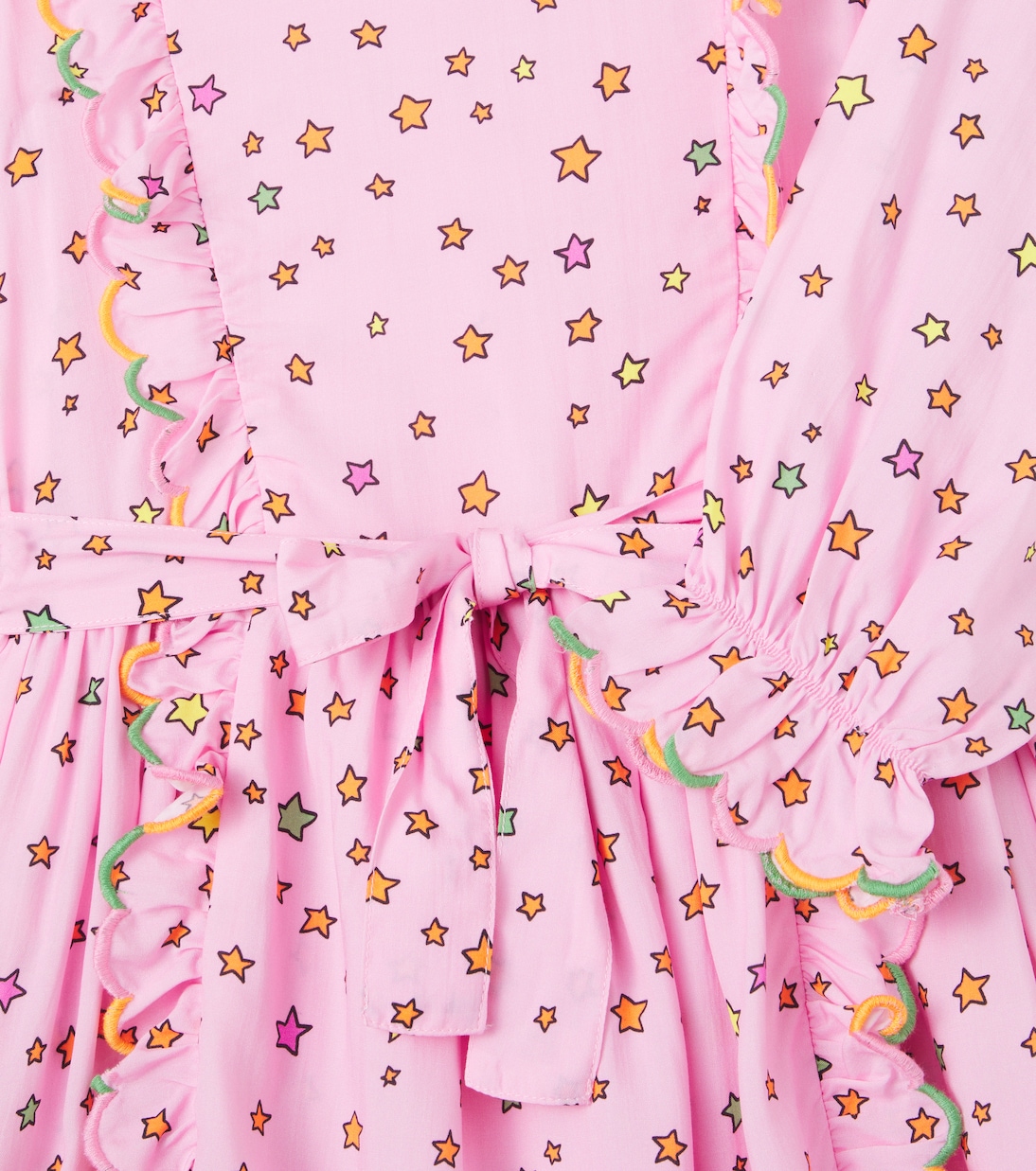 Платье с принтом и поясом Stella McCartney Kids, Rosa/Multicolor — фото 3