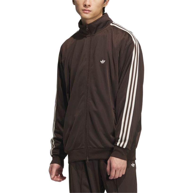 Adidas Originals Куртка Бекенбауэр спортивный костюм, Dark Brown/Iridescent White — фото 4