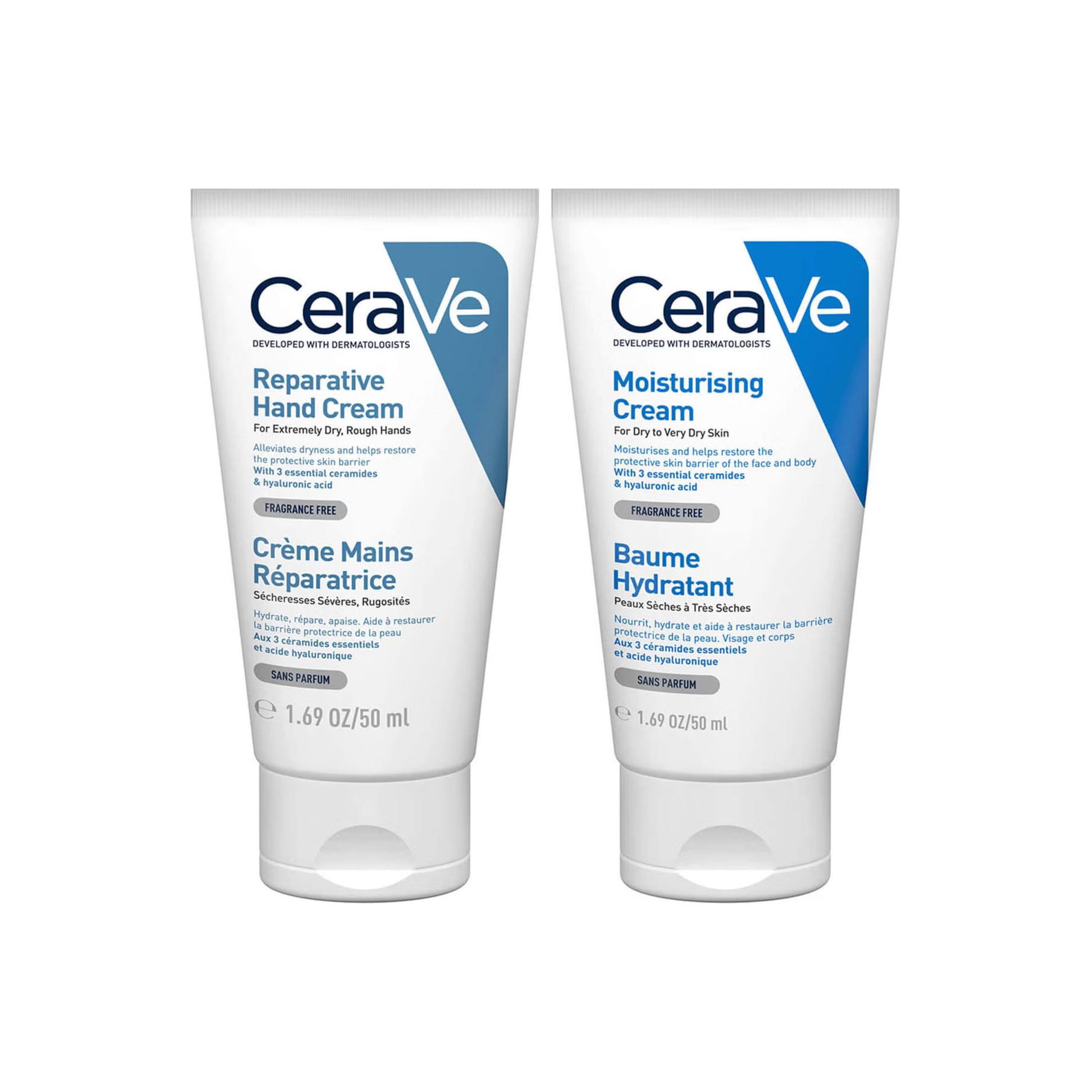 

Увлажняющий крем для рук набор для ухода стабилизирующий подтягивающий 50мл+50мл CeraVe