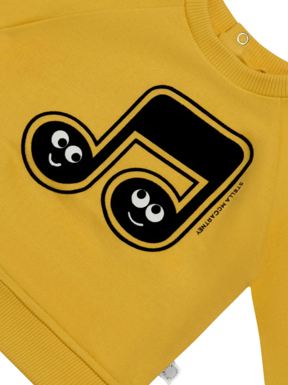 Свитер с музыкальными нотами Stella Mccartney Kids, желтый — фото 3