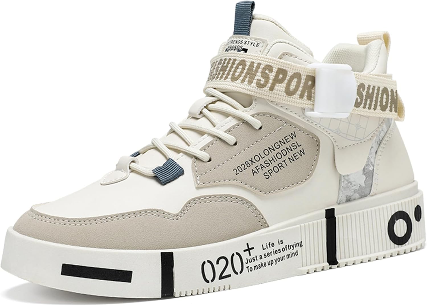 

Мужские модные кроссовки SPWAGYM, высокие скейт-обувь, стильные кроссовки, повседневные спортивные кроссовки для ходьбы, бежевый