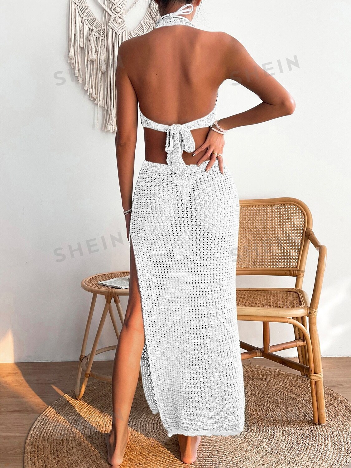 

Платье Shein прозрачное, белый