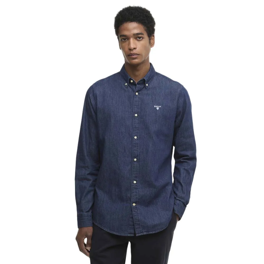 

Рубашка с длинным рукавом Barbour Denim Crest, синий