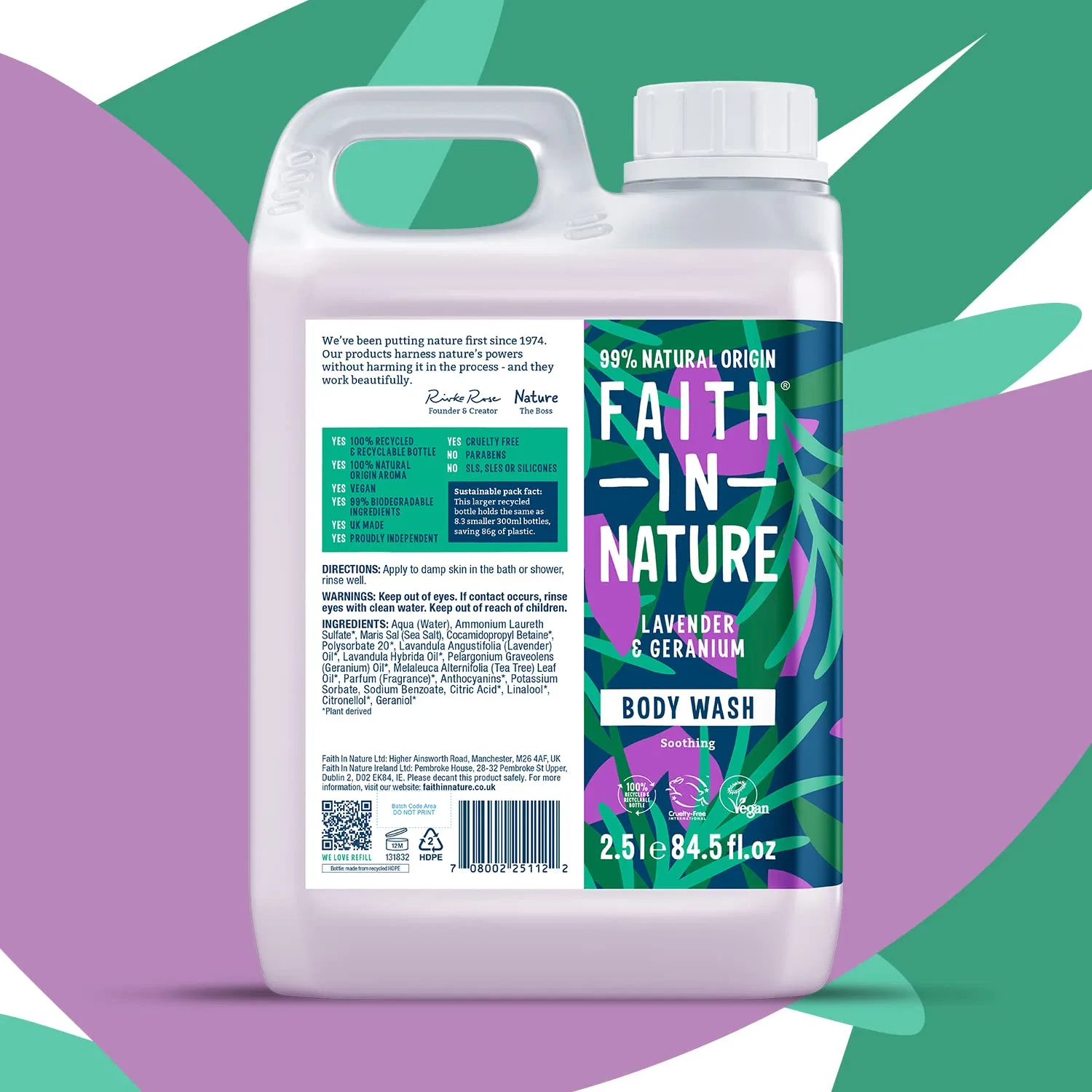 Натуральный гель для душа Faith In Nature Lavender & Geranium 2.5 л Faith In Nature — фото 2