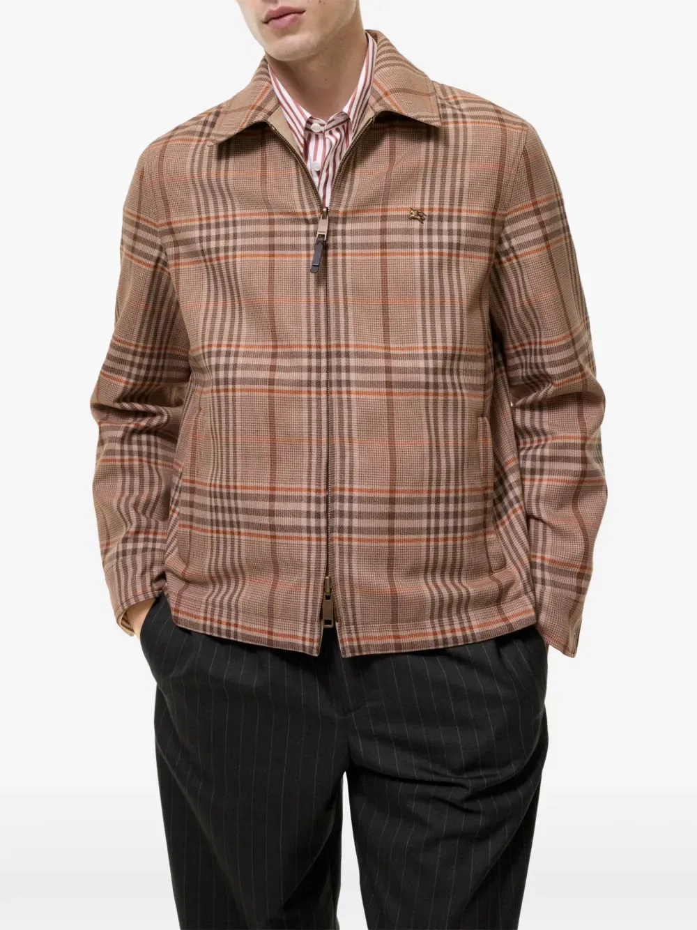 Куртка Burberry Bloomsbury Harrington из тропического габардина, двусторонняя, бежевая — фото 3