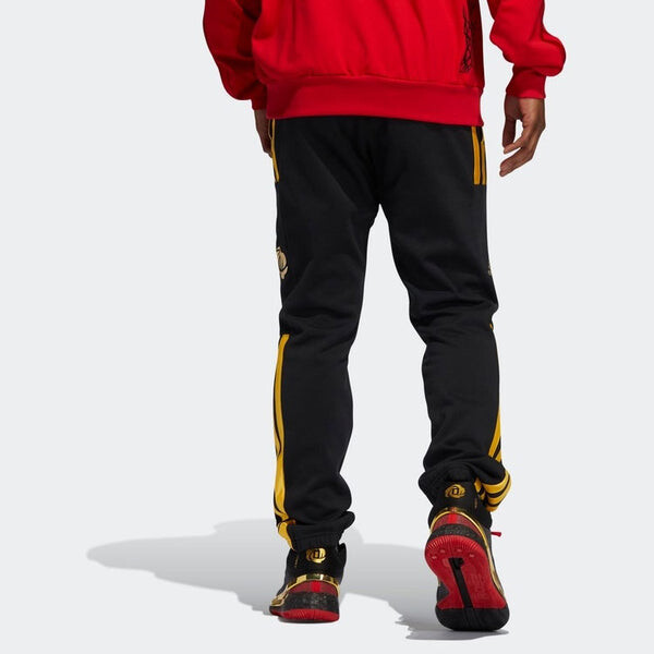 Спортивные штаны adidas Cny Rose Pant Logo Stripe Basketball Sports Long Pants Black, черный — фото 3