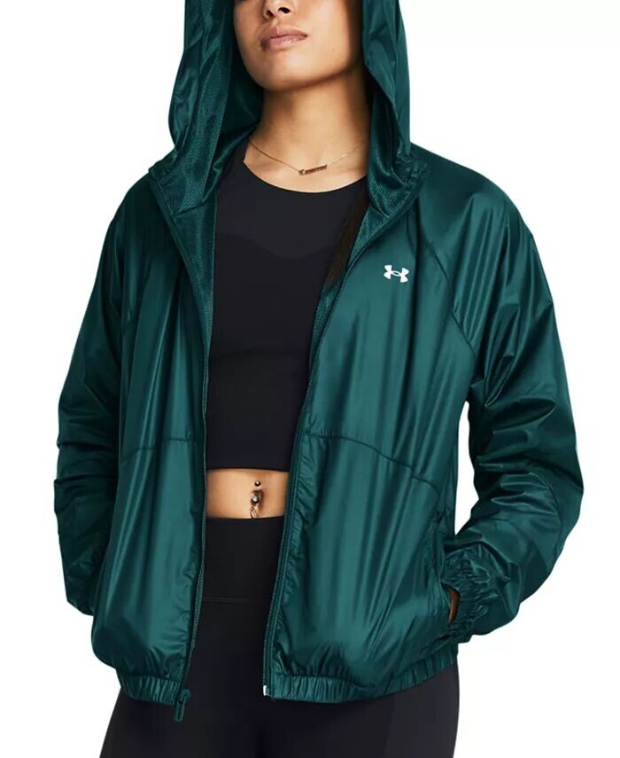 

Женская спортивная ветровка с капюшоном Under Armour, зеленый