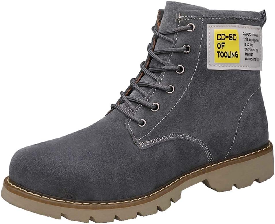 

Мужские ботинки Bitiger зимние для пеших прогулок на открытом воздухе, с меховой подкладкой, нескользящие, легкие зимние ботинки, серый