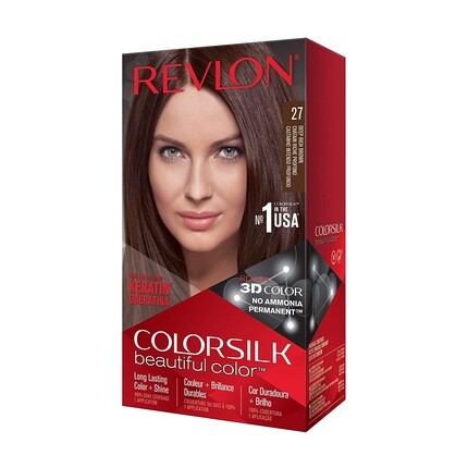 

Краска для волос Colorsilk Beautiful 27 Deep Rich Brown, 2 унции, Revlon