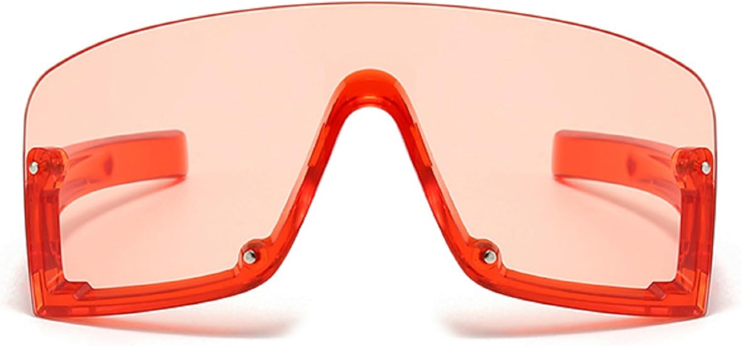 

Крупные квадратные солнцезащитные очки для мужчин и женщин, модные солнцезащитные очки обтекаемой формы, стильные большие дизайнерские солнцезащитные очки для женщин mincl, Red