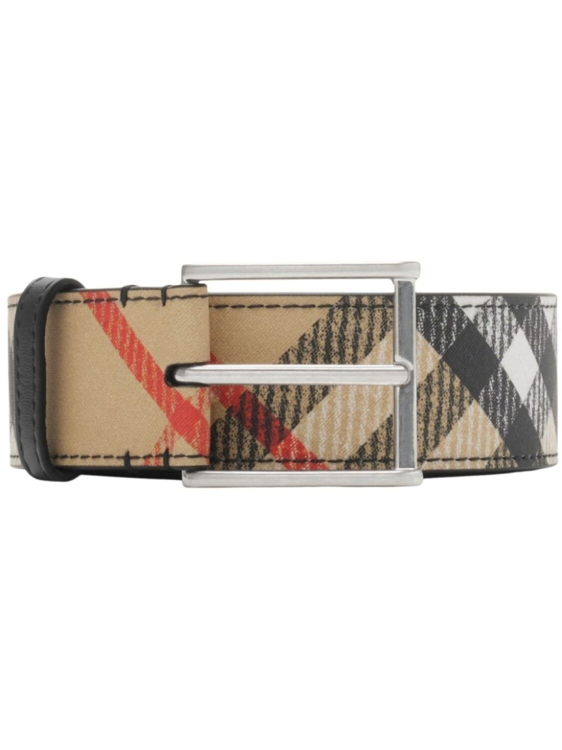 Ремень с клетчатым узором Burberry, коричневый