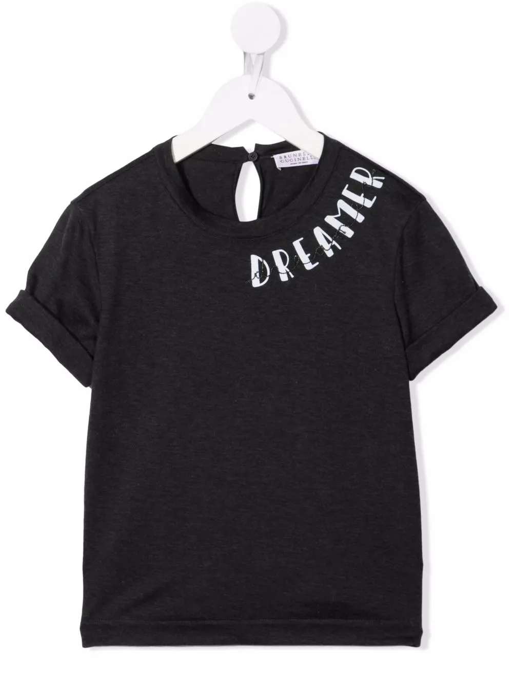 

Футболка с надписью Brunello Cucinelli Kids, серый