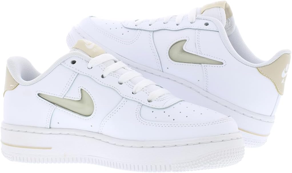 Кроссовки для больших детей Nike Air Force 1 (HQ3249-043, Pure Platinum/Glacier Blue/Metallic Silver), белый — фото 4