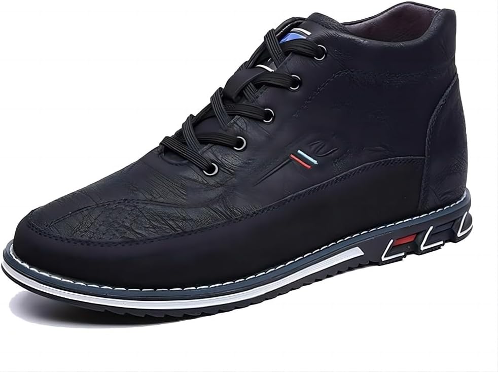 

Мужские повседневные кожаные ботинки Asifn для ходьбы, с шнуровкой, удобные, регулируемые, с круглым носком, на плоской подошве, для офиса, черный