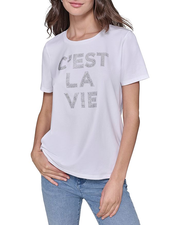 

Футболка C'est La Vie Crystal KARL LAGERFELD PARIS, белый