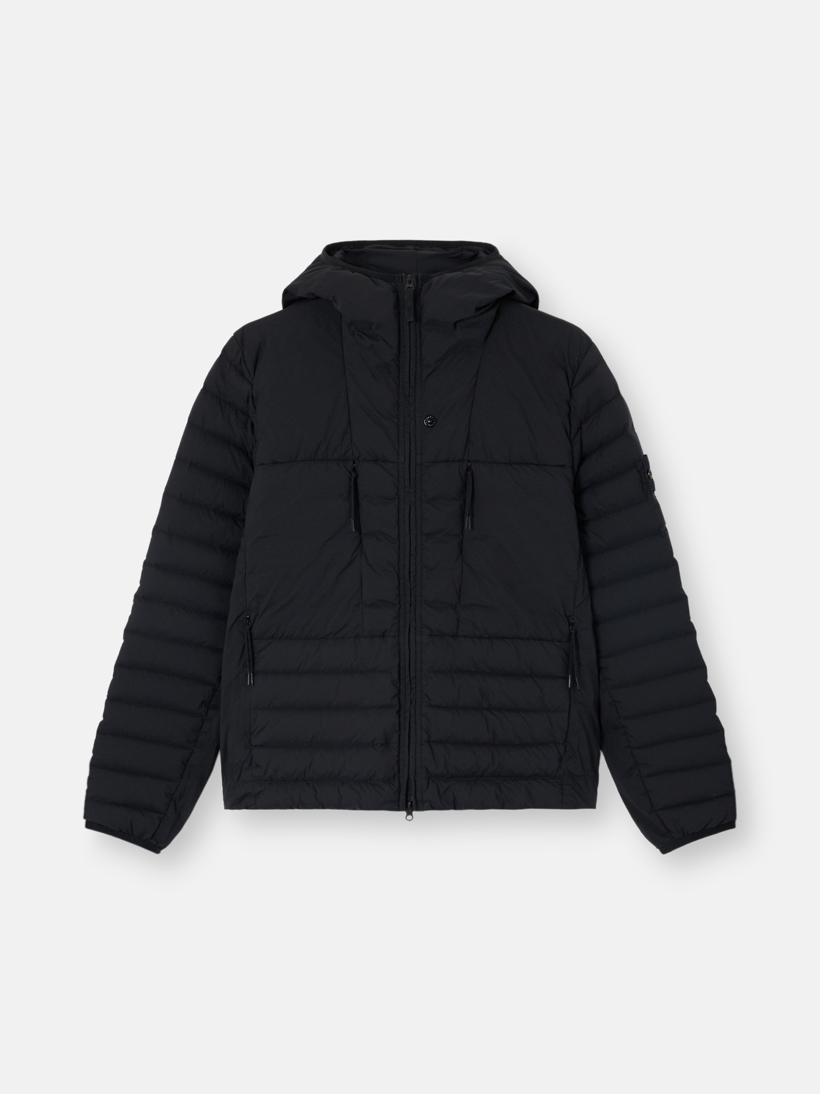 

Куртка с капюшоном, бесшовными перьевыми туннелями и защитой от падения Stone Island 4100020 SEAMLESS TUNNEL NYLON DOWN-TC, черный