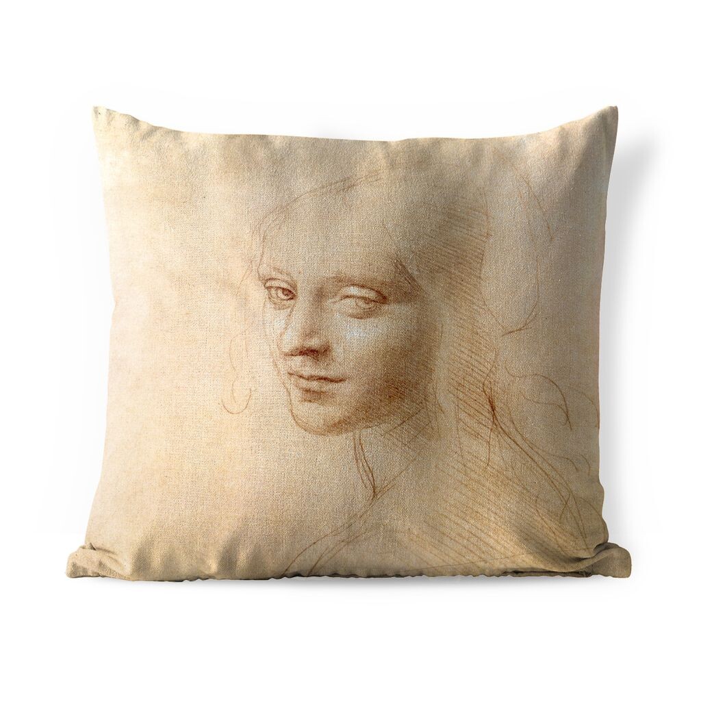 

Уличная подушка MuchoWow - Эскиз - Леонардо да Винчи - 40x40 см - Устойчивость к атмосферным воздействиям - Подушка для отдыха - Чехол на подушку - Хлопчатобумажная ткань - Декоративные наволочки, мультиколор