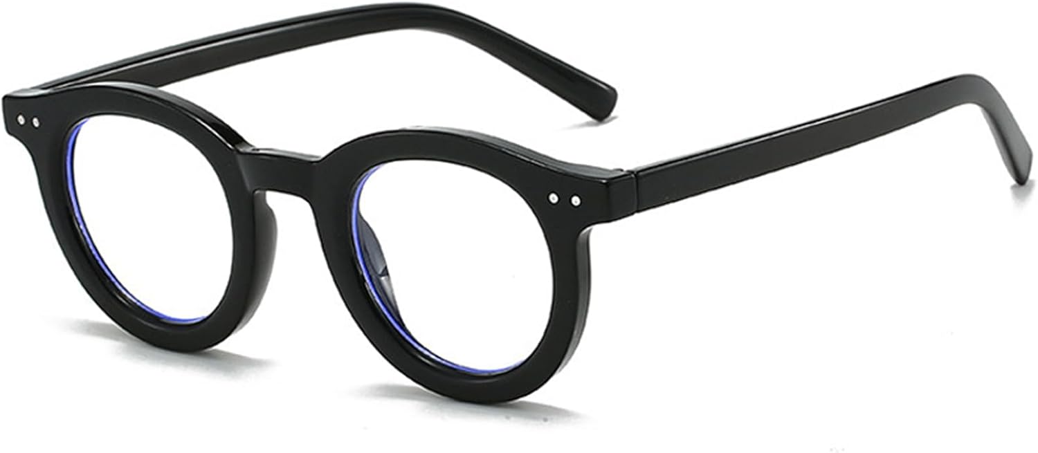 

Овальные солнцезащитные очки для женщин и мужчин - прозрачные линзы оранжевого градиента - защита от УФ-излучения UV400 - дизайн оправы в стиле панк с заклепками DSVIGF, Black Clear