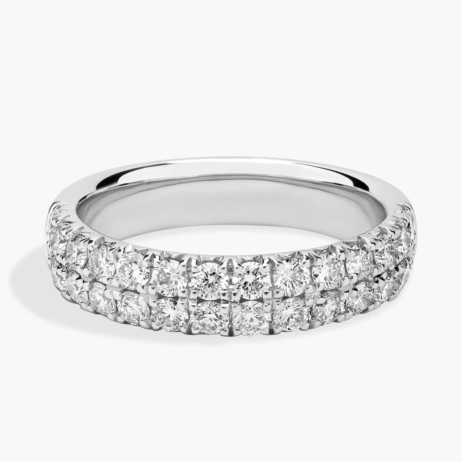 

Кольцо с двумя рядами бриллиантов French Pavé из 14-каратного белого золота (1 карат Tw.) Blue Nile