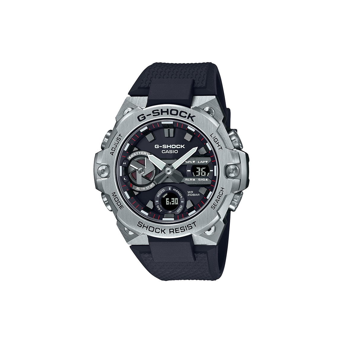 

CASIO Часы Men G-STEEL Series Black Watch, Black Dial Metallic Watch Case