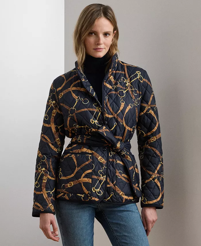 

Женская стеганая куртка с поясом Lauren Ralph Lauren, синий