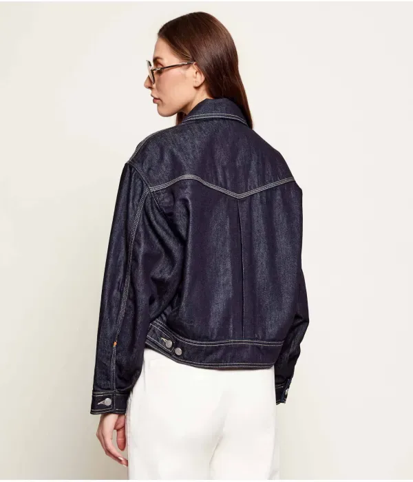 Джинсовая куртка C_TRUCKER 1.0 cropped fit Boss Orange, темно-синий — фото 3