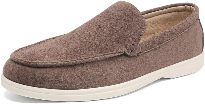 

Мужские повседневные замшевые лоферы, мокасины-слипоны типа «корабельные туфли» в темно-синем, коричневом и сером цветах с белой подошвой, легкие дышащие мокасины для повседневной носки Generic