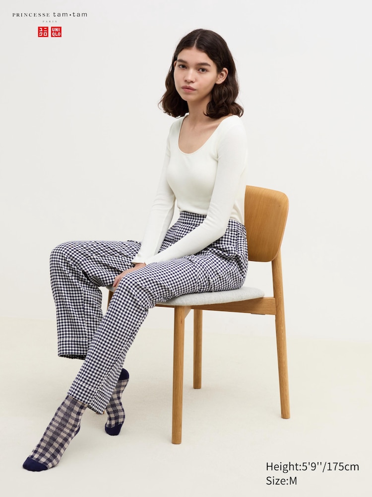 

Фланелевые брюки в клетку Uniqlo, цвет 69 синий