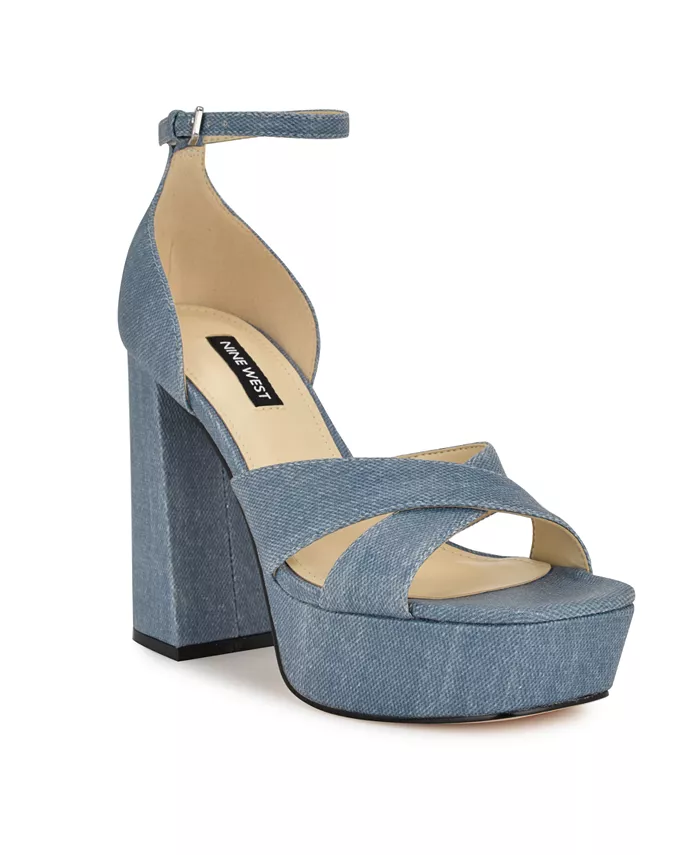 Женские босоножки Vicky с открытым носком Nine West, синий — фото 3