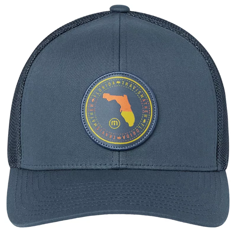 

Мужская кепка для гольфа TravisMathew Later Gator 2.0 FL State Fit, темно-синий