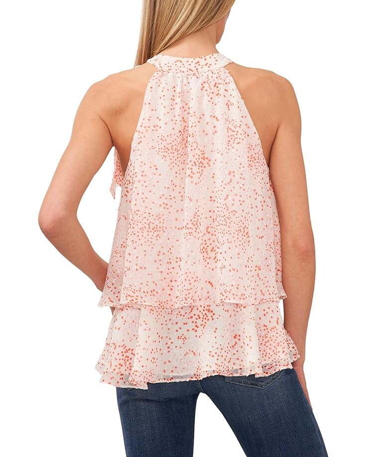 

Блуза CeCe Tie Neck Halter Double Layer Blouse, цвет New Ivory