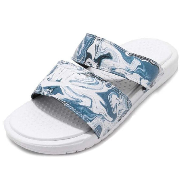 Тапочки benassi duo ultra slide 'white blue black' Nike, синий — фото 3