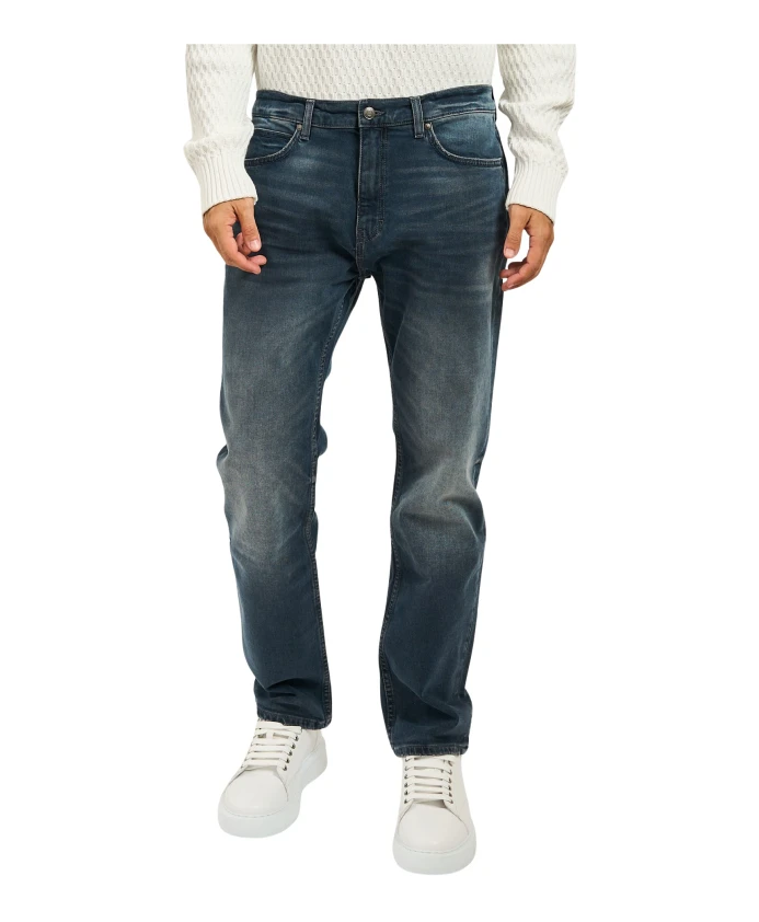 

Синие джинсы прямого кроя с пятью карманами Hugo, синий